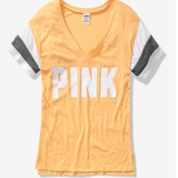 PINK Victoria's Secret Tops - NWT VS Pink Logo Short Sleeve V-Neck Tee